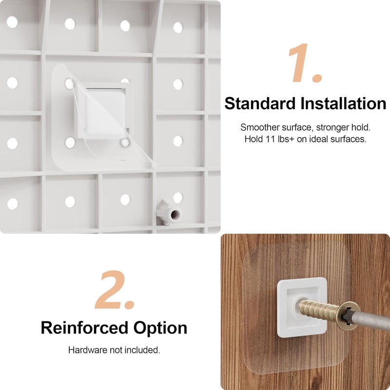 DAIMOT Pegboard Combination Kit - Pegboards and Accessories Modular Hanging for Wall Organizer, Crafts Organization, Ornaments Display, Nursery Storage, Peg Board - Image 4